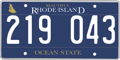 RI license plate 219043