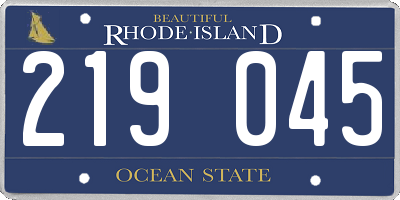 RI license plate 219045
