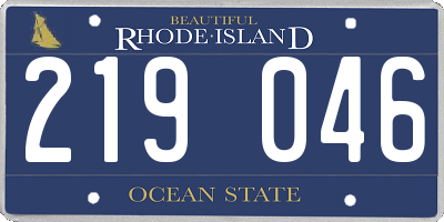 RI license plate 219046
