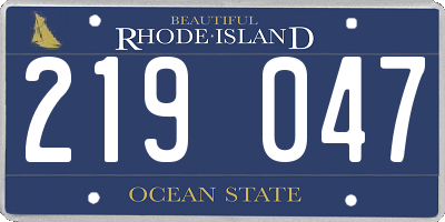 RI license plate 219047