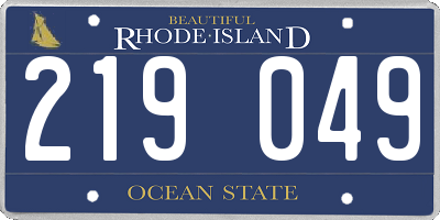RI license plate 219049