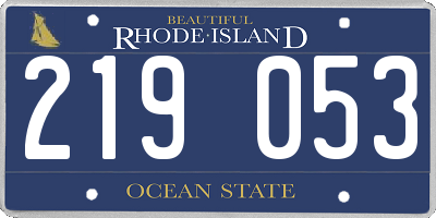 RI license plate 219053