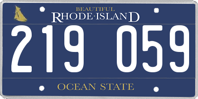 RI license plate 219059