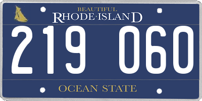 RI license plate 219060