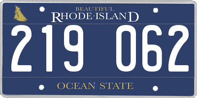 RI license plate 219062