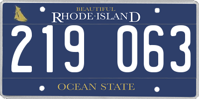 RI license plate 219063