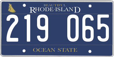 RI license plate 219065