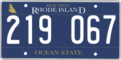 RI license plate 219067