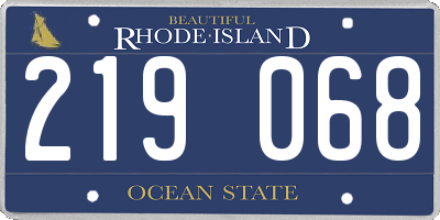 RI license plate 219068