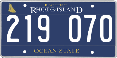 RI license plate 219070