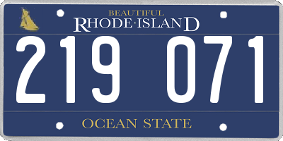 RI license plate 219071