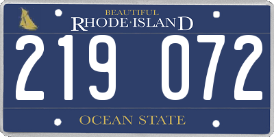 RI license plate 219072