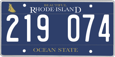 RI license plate 219074