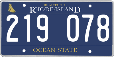 RI license plate 219078
