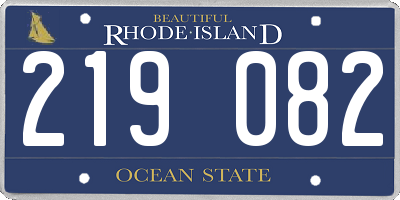 RI license plate 219082