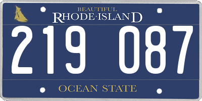RI license plate 219087