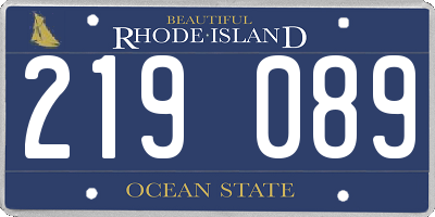 RI license plate 219089