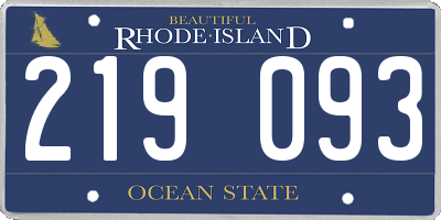 RI license plate 219093