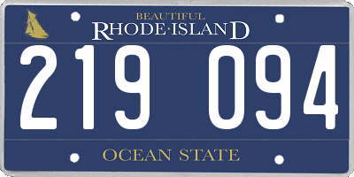 RI license plate 219094