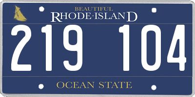 RI license plate 219104