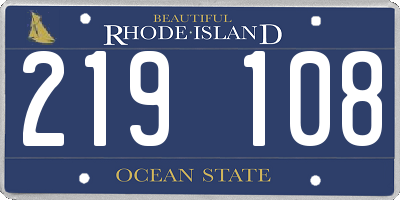 RI license plate 219108