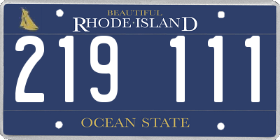 RI license plate 219111