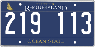 RI license plate 219113