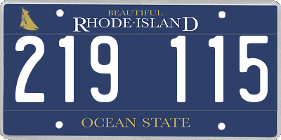 RI license plate 219115