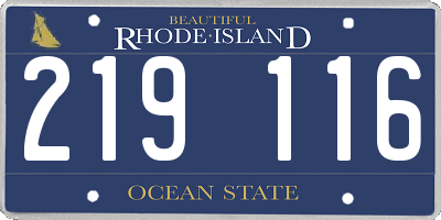 RI license plate 219116