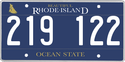 RI license plate 219122