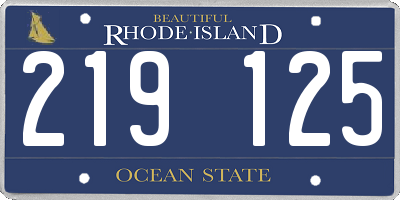 RI license plate 219125