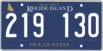 RI license plate 219130