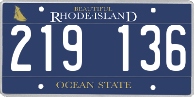 RI license plate 219136