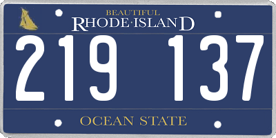 RI license plate 219137