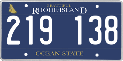 RI license plate 219138