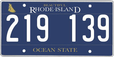 RI license plate 219139
