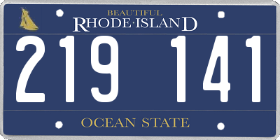 RI license plate 219141