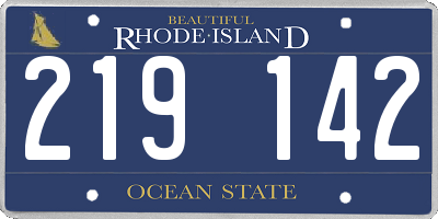 RI license plate 219142
