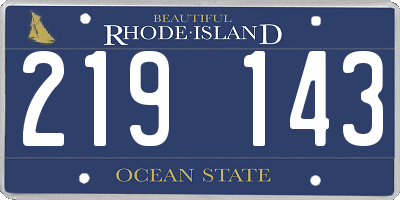 RI license plate 219143
