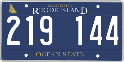 RI license plate 219144