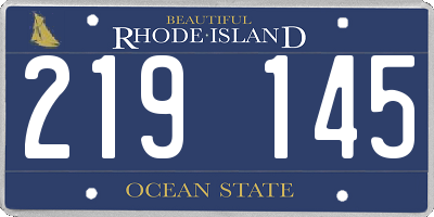 RI license plate 219145