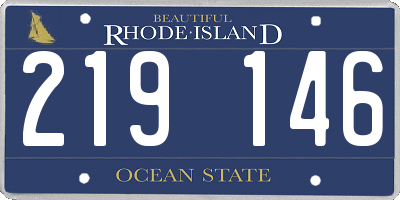 RI license plate 219146
