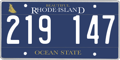 RI license plate 219147
