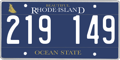 RI license plate 219149