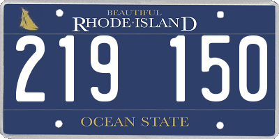 RI license plate 219150