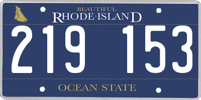 RI license plate 219153