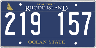 RI license plate 219157