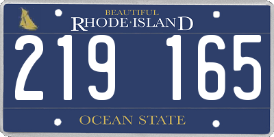 RI license plate 219165