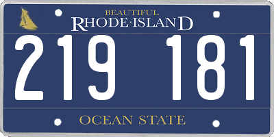 RI license plate 219181