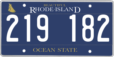 RI license plate 219182